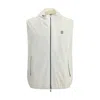 Brunello Cucinelli Functional Sleeveless Waterproof Vest With Hood Detail In White