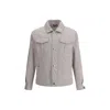 Brunello Cucinelli Waterproof Shirt Jacket With Point Collar In Gray