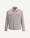 Brunello Cucinelli Waterproof Shirt Jacket With Point Collar In Neutral