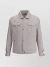Brunello Cucinelli Waterproof Shirt Jacket With Point Collar In Purple