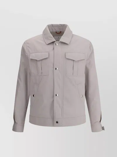 BRUNELLO CUCINELLI WATERPROOF SHIRT JACKET WITH POINT COLLAR