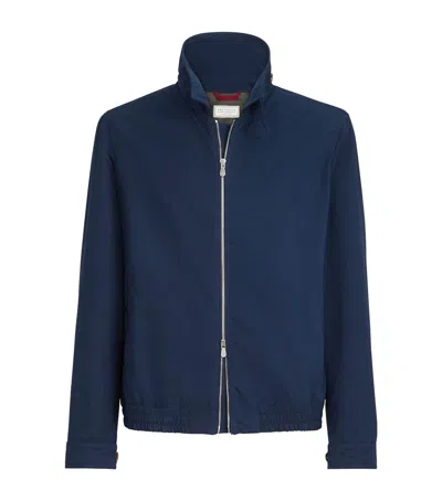 Brunello Cucinelli Water-resistant Blouson Jacket In Blue