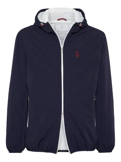 Brunello Cucinelli Water-resistant Blouson Jacket In Blue