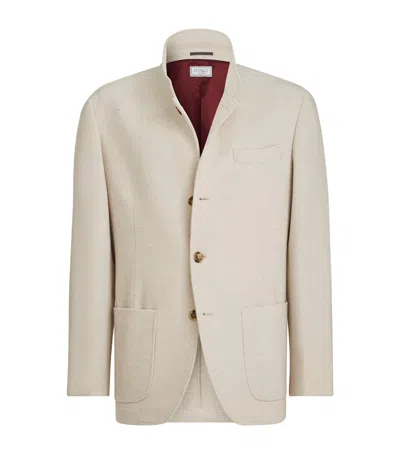 Brunello Cucinelli Water-resistant Cashmere Blazer In Neutral