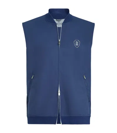 Brunello Cucinelli Water-resistant Crest Gilet In Blue