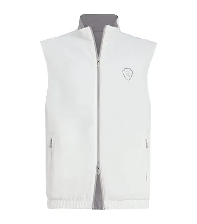 Brunello Cucinelli Water-resistant Crest Reversible Gilet In Gray