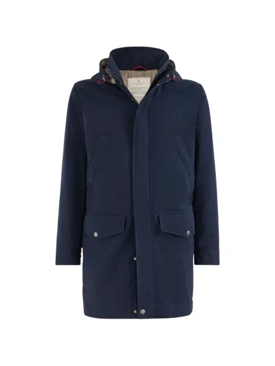Brunello Cucinelli Water-resistant Microfiber Parka With Thermore® Padding And Detachable Hood In Blue