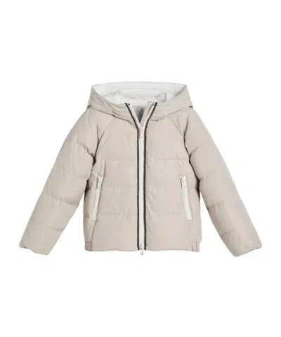 Brunello Cucinelli Kids' Water-resistant Puffer Jacket In Gray