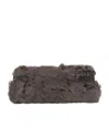 Brunello Cucinelli Wavy Shearling Clutch Bag In Brown