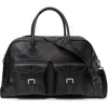 Brunello Cucinelli Grained Calfskin Weekender Bag In Black