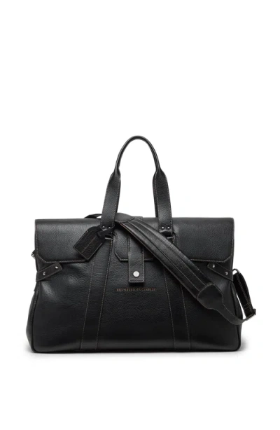 Brunello Cucinelli Weekender Country Bag In Black