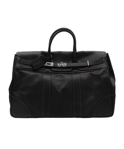 Brunello Cucinelli Weekender Country Luggage Bag In Black