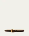 Brunello Cucinelli Western Braided Suede Belt In Dark Brown