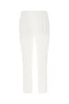 Brunello Cucinelli Cotton Poplin Wide Tailored Trousers In Natural