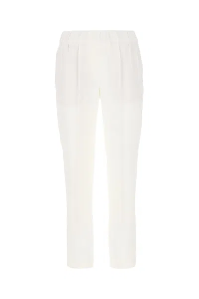 BRUNELLO CUCINELLI WHITE ACETATE BLEND PANT