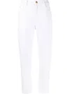Brunello Cucinelli High-waisted Tapered Trousers In White