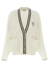 Brunello Cucinelli Cable Knit Cardigan With Patch Pockets In White