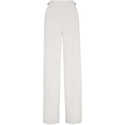 Brunello Cucinelli White Brown Pants