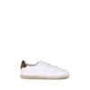 Brunello Cucinelli White Calf Leather Bos Taurus Low Top Men's Sneakers In Multi