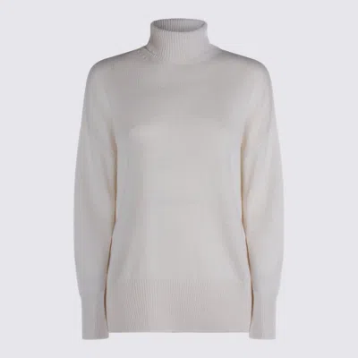 BRUNELLO CUCINELLI WHITE CASHMERE KNITWEAR