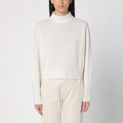 BRUNELLO CUCINELLI WHITE CASHMERE TURTLENECK