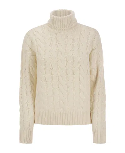 Brunello Cucinelli White Cashmere Women's Sweater In Neutral