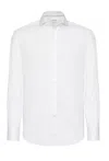 Brunello Cucinelli Cotton Shirt With Button-up Style And Spread Collar In White