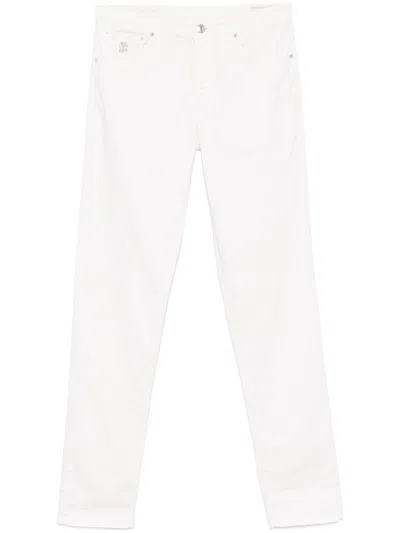 BRUNELLO CUCINELLI WHITE CLASSIC TROUSERS