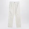Brunello Cucinelli White Corduroy Pants Men In White