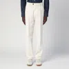 Brunello Cucinelli Straight-leg Corduroy Tailored Pants In White