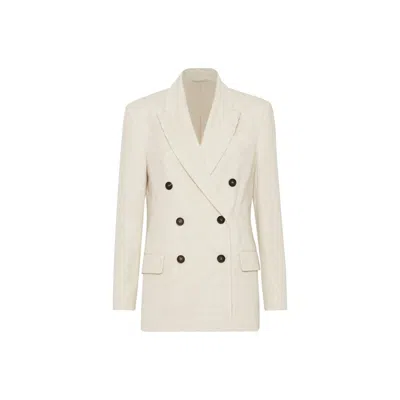 Brunello Cucinelli White Cotton Blazer