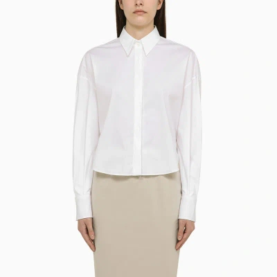 Brunello Cucinelli White Cotton-blend Shirt Women