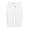 Brunello Cucinelli White Cotton Blend Shorts With Drawstring Waist
