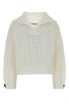 Brunello Cucinelli Women Sparkling Net Cotton Hooded Cardigan In White