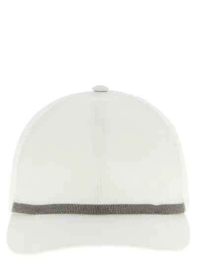 Brunello Cucinelli White Cotton Cap (baseball Women's Hat)