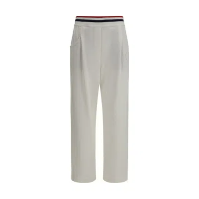 Brunello Cucinelli White Cotton Casual Pants In Neutral