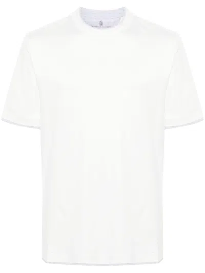 BRUNELLO CUCINELLI White cotton crew neck T-shirt BRUNELLO CUCINELLI