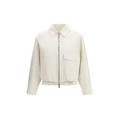 Brunello Cucinelli White Cotton Denim Women's Jacket
