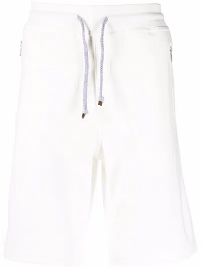 Brunello Cucinelli Drawstring Track Shorts In White