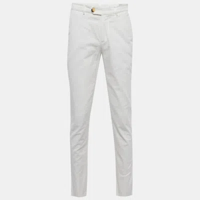 Pre-owned Brunello Cucinelli White Cotton Drill Regular Fit Trousers M