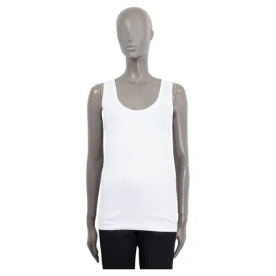 Pre-owned Brunello Cucinelli White Cotton Fine Rib Monili Tank Top Shirt Xl