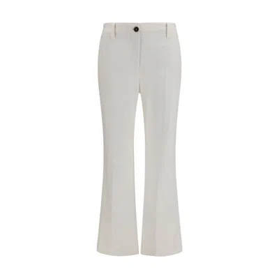 Brunello Cucinelli White Cotton Flared Pants