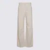 Brunello Cucinelli Wide-leg Trousers With Front And Back Pockets In White