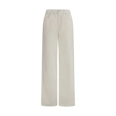 Brunello Cucinelli White Cotton Jeans Denim In Neutral