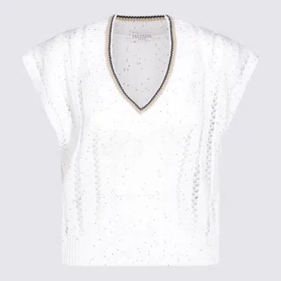 Brunello Cucinelli White Cotton Knitwear