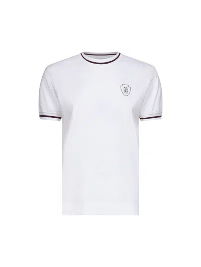 Brunello Cucinelli White Cotton Logo T-shirt
