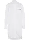 Brunello Cucinelli Stretch-cotton Poplin Monili-trim Longline Shirt In White