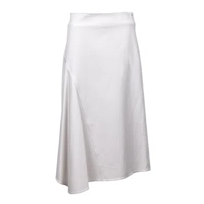 Brunello Cucinelli White Cotton Midi Women's Skirt