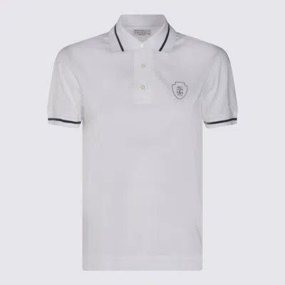 BRUNELLO CUCINELLI WHITE COTTON POLO SHIRT