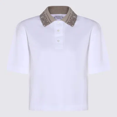 Brunello Cucinelli White Cotton Polo Shirt